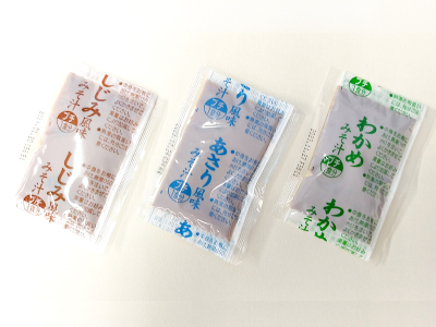 インスタントみそ汁(1人用)しじみ、あさり、わかめ 1袋100ヶ入 1袋1200円(税込)